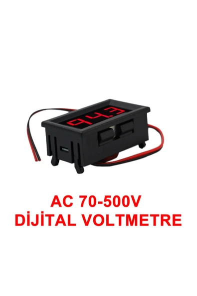ROBİZ Alkatronik 0.56' Ac 70-500v Dijital Kırmızı Voltmetre Iki Telli Panel Tip 70v-500v Kırmızı Voltmetre - Resim 2