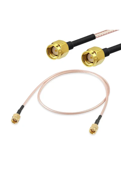 ROBİZ RG316 20cm Rp Sma Erkek ( Dişi / Dişi ) Kablo RF Uzatma Kablosu Altın Kaplama Soket 0-6GHz Wi-Fi - 8