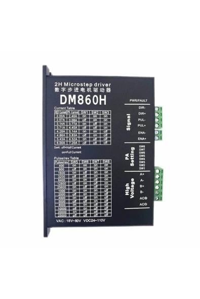 ROBİZ Dm860h 2 Faz Dc 110v 7,2a Step Motor Sürücü Fanlı Nema 23 34 4000 - Resim 7