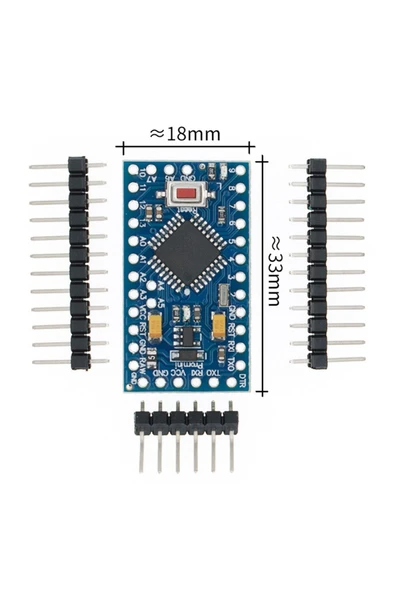ROBİZ Arduino Pro Mini Atmega328a 5v 16mhz Açık Kaynak Kodlu Yazılım Geliştirme Kartı Microchip Eğitim