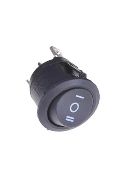 ROBİZ 23mm Yuvarlak 3 Pin Anahtar Mini Buton Siyah Mini Plastik - 4