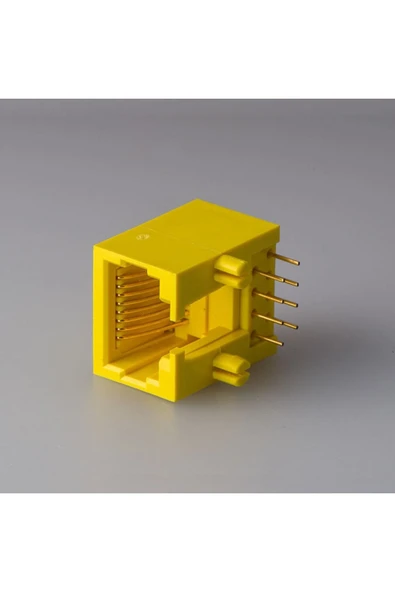 ROBİZ 8p8c Plastik Sarı Rj45 Soket Ethernet Bağlantı Soketi 8 Pin Pcb - Resim 4