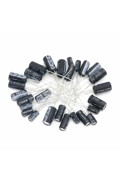 ROBİZ 120 Adet Dip Elektrolitik Kapasitör Seti 12 Tip x10  1uF 2.2uF 3.3uF 4.7uF 10uF 22uF 33uF 47uF - Resim 4