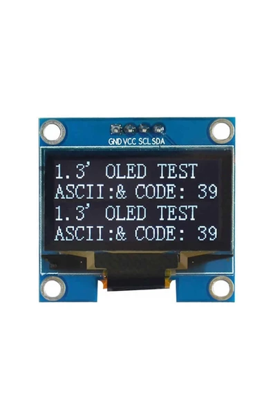 ROBİZ 1.3 Inch Iıc Mavi Oled Lcd Modül I2c Seri 1.3” Ssh1106 Dc 3.3v 5v 128x64 Pixel Grafik