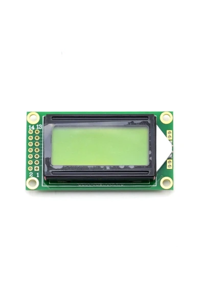 ROBİZ 0802a 2x8 Yeşil Karakter Lcd Modül Display Ekran 5v Siyah Yazı 8x2 8 X 2 Lcd Menü Yazı - Resim 2