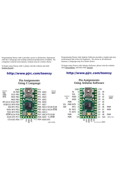 ROBİZ Teensy 2.0 Atmega32u4 Kit Microchip Atmel Geliştirme Kartı Arduin - 7