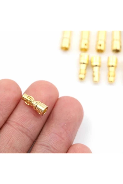 ROBİZ 5 Çift 3.5mm Altın Kaplama Banana Dişi Erkek Soket 40a Pil Batarya Lion Bullet Plug - 2