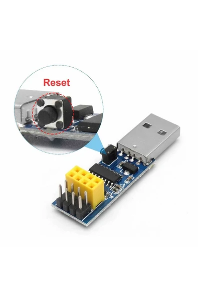 ROBİZ Esp-01 Ch340 Usb Bağlantı Adaptörü Uyumlu Reset Butonlu Esp01 Esp8266 Esp-01s Wifi Modül Ayar - 4