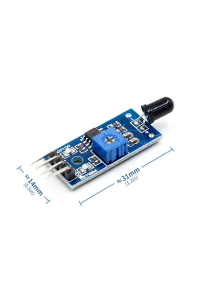 ROBİZ Alev Ateş Algılama Sensörü Flame Ir Infrared Kızılötesi Alarm