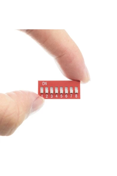 ROBİZ 8li Dip Switch 8 Pin Kırmızı Anahtar Açık Kapalı Seçim Adres Ayar On Off Bağlantı - Resim 2