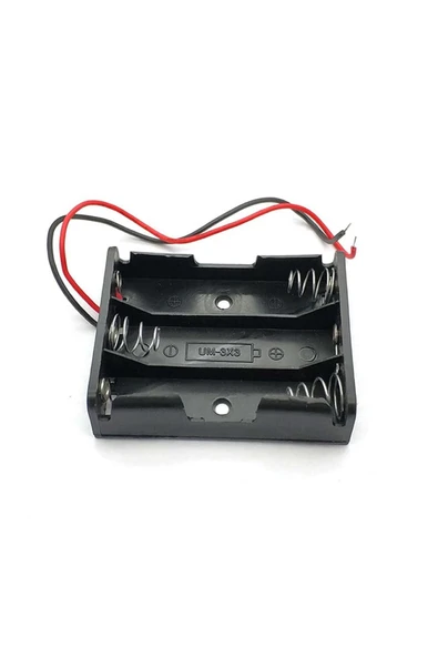 ROBİZ 3'lü Aa Kalem Pil Kutusu Yuvası 4.5v Kablolu Kalem Pil Tutucu - Resim 4