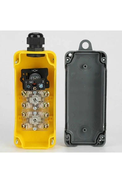 ROBİZ Endüstriyel Acil Durum Kumanda 2 Buton Yukarı Aşağı Makanik Kilitli Emergency Anahtarı Vinç Asansör - Resim 4