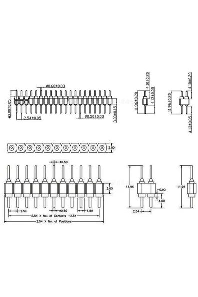 ROBİZ 1x40 Pin Precision Erkek Header Tek Sıra 2.54mm 180 Derece Altın Kaplama Yuvarlak Kırılabilir - 8