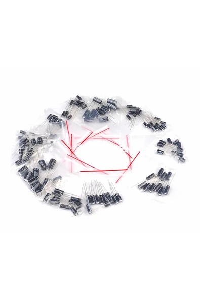 ROBİZ 120 Adet Dip Elektrolitik Kapasitör Seti 12 Tip x10  1uF 2.2uF 3.3uF 4.7uF 10uF 22uF 33uF 47uF - Resim 5