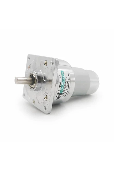 ROBİZ Xd-60ga775 Dc Motor 12v 5rpm 35w 87kg.cm Yüksek Tork Kuvvet Metal Dişli Redüktörlü Robot Cnc Makine - Resim 5