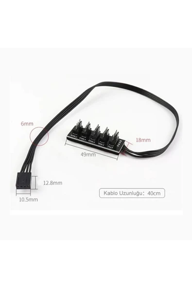 ROBİZ 40cm 5li Fan Port Çoğaltıcı Kart Cpu Soğutucu Güç Hub Uzatma ürün görseli