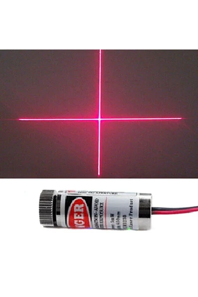 ROBİZ 5mw 650nm Kırmızı Artı Lazer Modül Lens Ile Odak Ayarlı 12mm Çap ürün görseli