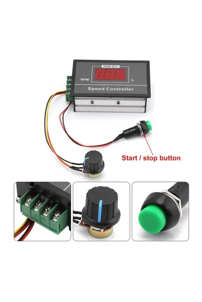 ROBİZ 30a 60v Dc Motor Hız Kontrol Devresi Panel Tip Potansiyometre - Resim 7
