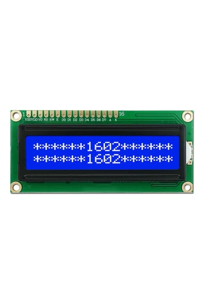 ROBİZ 1602a 2x16 mavi Karakter Lcd Modül Display Ekran 5v Beyaz Arka Işık 16x2 16 X 2 Standart Sol Üst - Resim 6