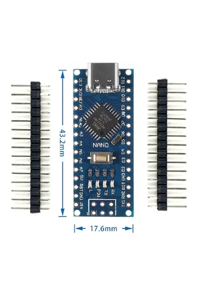 ROBİZ Arduino Nano 3.0 Type C Atmega328 Ch340 Açık Kaynak Kod Yazılım Geliştirme - Resim 4