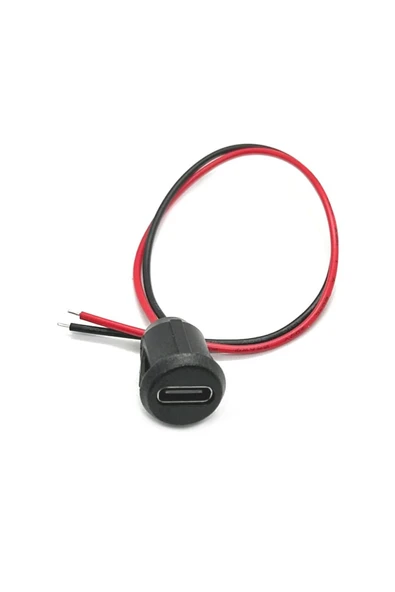ROBİZ Type C Panel Montaj Dişi Soket 2 Pin 15cm Kablolu Uzatma USB 3.1 Konnektör Araba Kamera Oyuncak