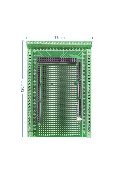 ROBİZ Arduino Mega 2560 Terminal Adaptör Shield Klemens Genişleme Kartı Prototipleme Kolay Bağlantı - Resim 2