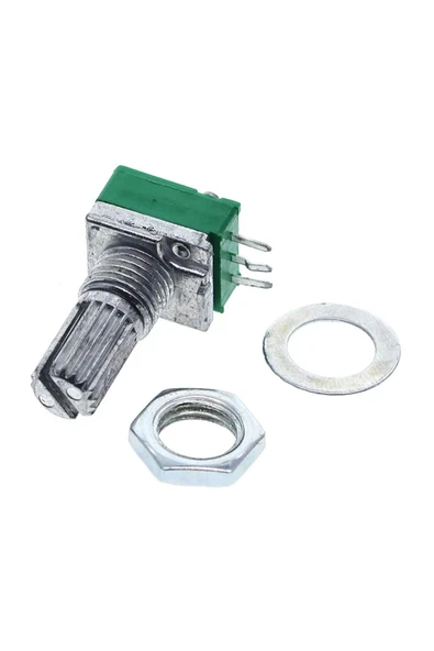 ROBİZ 3 Pin 50kohm Potansiyometre B50k Pot Başlıklı Tırtıklı 15mm Döner Ayarlanabilir Direnç Ses - Resim 4