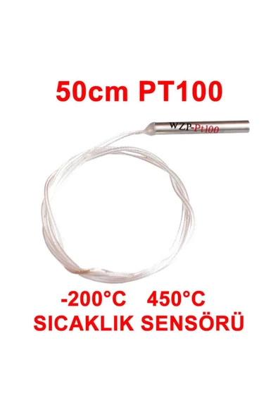 ROBİZ Pt100 Platinyum Isı Sıcaklık Sensörü 50cm Su Geçirmez -200c To 450c Metal Koruyucu Dalgıç Prob