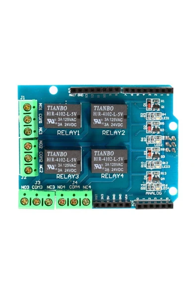 ROBİZ Arduino 4 Kanal Röle Shield Dc 24v 3a ürün görseli