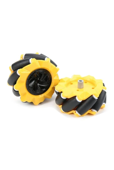 ROBİZ 48mm Omni Mecanum Tekerlek Çifti 45 Derece Açılı 9 Roller 1:48 - Resim 2