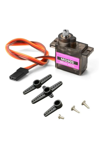 ROBİZ 5v Mg90s Metal Dişli Servo Motor 180 Derece Dişli Kol Seti 2kg/cm ürün görseli