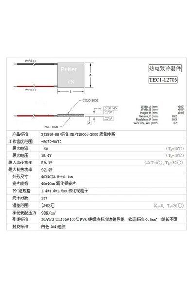 ROBİZ Tec1-12706 Termo Elektrik Peltier Soğutucu Tec1 12706 Dc 12v 4-6a 72w Mini Klima Buzdolabı Buzluk - Resim 16