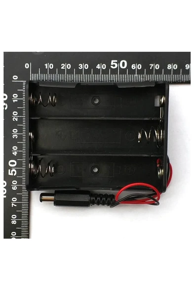 ROBİZ 18650 Pil Yuvası 3lü 2.1mm Adaptör Soketli 3 Adet 11.1v Seri Lityum Lion Batarya Kutusu Tutucu - Resim 8