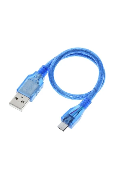 ROBİZ 30cm Micro Usb Kablo Mavi 480 Mbps Usb 2.0 Hot Swap - Resim 3