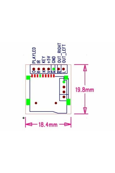 ROBİZ M2801002 Wav Mp3 Player Modülü Micro Sd 32g Tf Kart Ses Müzik Çalma Kartı Ir Kumanda Desteği 11 - Resim 8