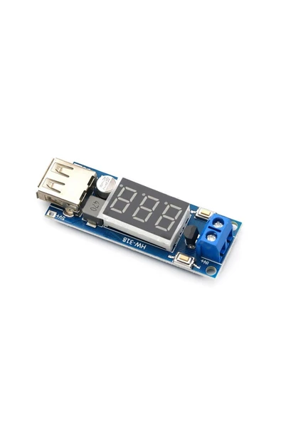 ROBİZ 40v To 5v 2a Voltaj Düşürücü Usb Çıkış Soketi Mobil Güç Kaynağı Power Modül Voltmetre Mp4 Araba Araç - Resim 3
