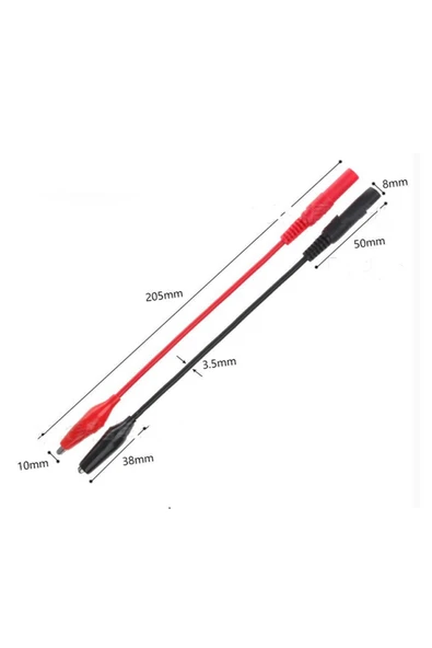 ROBİZ Timsah Uçlu Multimetre Güç Kaynağı Probu Tüm Multimetreler Ile Uyumlu Test Probu Voltmetre Avometre - Resim 2