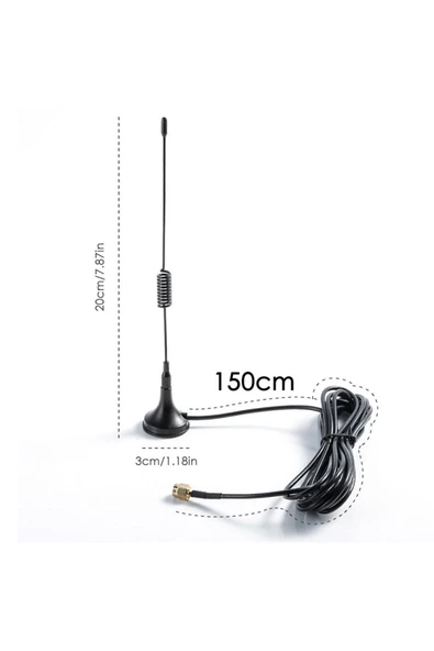 ROBİZ 315mhz Dış Mekan Anten Sma Erkek 1.5 Metre Kablo 3dbi 50ohm 700m ürün görseli