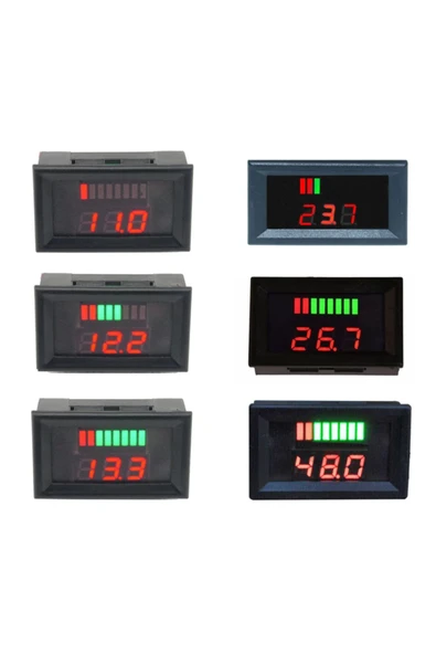 ROBİZ Akü Kapasite Göstergesi Voltmetreli Pil Batarya Akü 12V 24V 36V - Resim 4