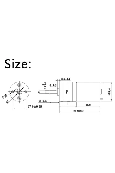 ROBİZ 24v 440rpm Zga25-370 Redüktörlü Dc Motor Metal Dişli Yüksek Tork Kuvvet 25mm Robot Oyuncak - Resim 8