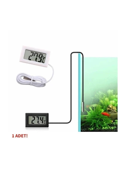ROBİZ Sıcaklık Isı Termometresi Mini Dijital Isı Ölçer Ntc Sensör -50c 110c Buzdolabı Akvaryum Oda Depo - 5