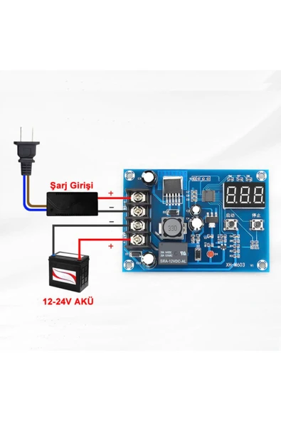 ROBİZ Xh-m603 Akü Şarj Kontrol Kartı Xh-m603 Batarya Akü Şarj Kontrol Devresi 12v 24v Kurşun Asit Jel