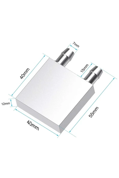 ROBİZ 4x4cm Sıvı Su Aluminyum Soğutucu Blok Bilgisayar Cpu Grafik Gpu Anakart Xbox Lazer Kafa Soğutma Fan - Resim 16