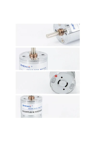 ROBİZ 24v 440rpm Zga25-370 Redüktörlü Dc Motor Metal Dişli Yüksek Tork Kuvvet 25mm Robot Oyuncak - Resim 7