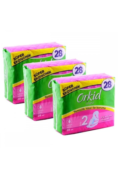 Orkid  Maxi 4'lü Uzun X 3 Adet