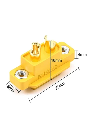 ROBİZ Xt60 Panel Montaj Tip Erkek Konnektör Lityum Lipo Pil Akü Batarya Bağlantı Konnektörü Rc Esc Motor - Resim 7