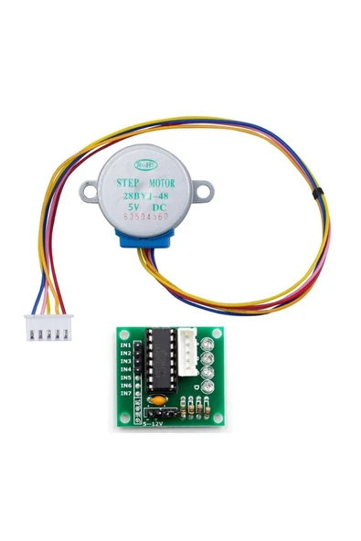 ROBİZ 5v Step Motor 28byj-48 Ve Uln2003a Sürücü Kartı - Resim 2