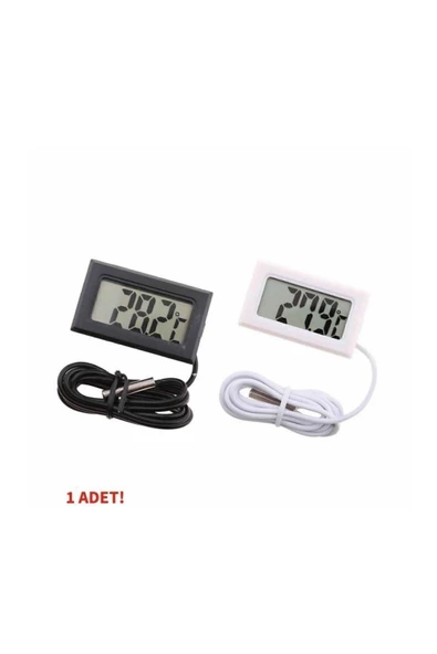 ROBİZ Sıcaklık Isı Termometresi Mini Dijital Isı Ölçer Ntc Sensör -50c 110c Buzdolabı Akvaryum Oda Depo - 4