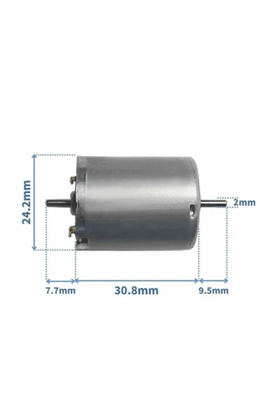 ROBİZ Rs370 Karbon Fırçalı Dc Motor Dual Çift Milli Dc 12v / 24v 13500 Rpm Rc Ucak Rc Bot Oyuncak Araba