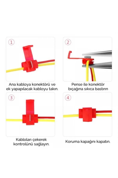 ROBİZ Kilitli Scotch Kablo Birleştirici Konnektör Vidasız Klemens - Resim 6